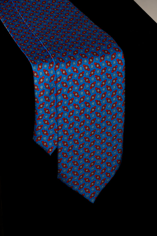 Corbata Microflores Azulón