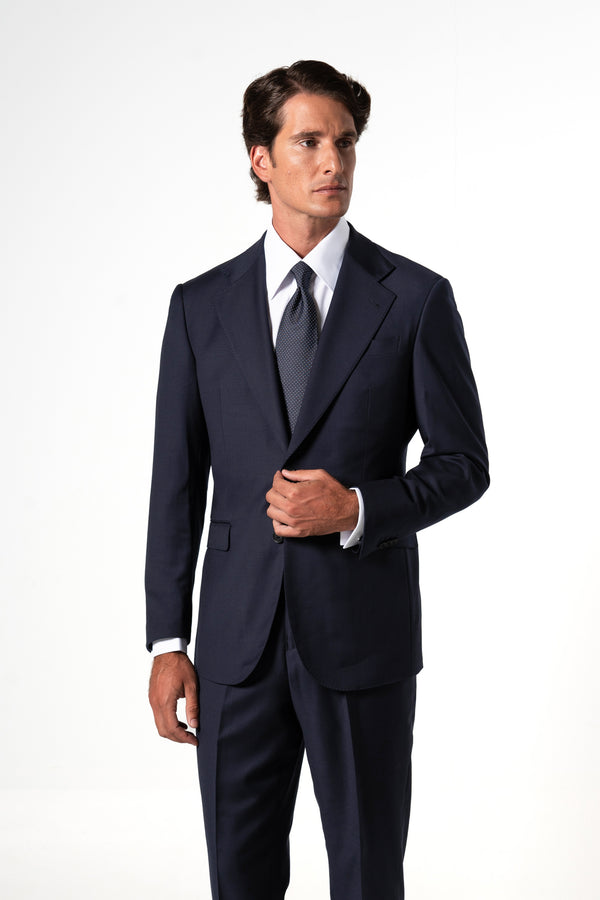 Plain Wool Dark Navy Suit