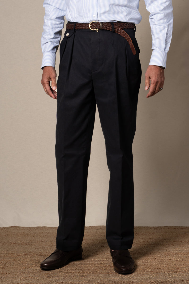 Dark Navy Plain Cotton Chinos