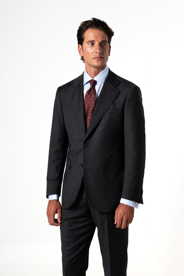 Plain Wool Dark Grey Suit