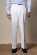 Image for White Plain Linen Tailoring Pants