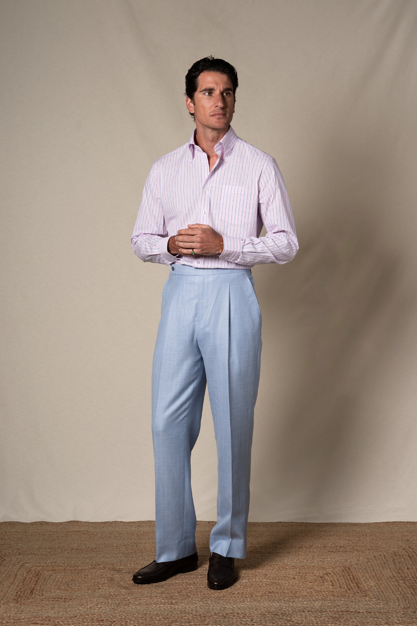 Pink Stripes Sport Cotton Casual Shirt — look completo BUND, Costa Vice Spring Summer 26