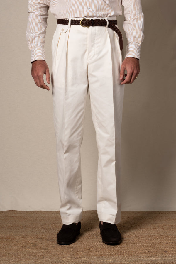 White Plain Cotton Chinos