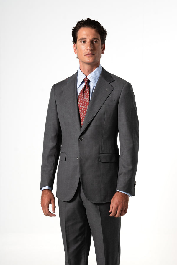 Plain Wool Light Grey Suit