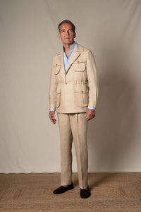 Camel Plain Linen Sahariana — look completo BUND, Costa Vice Spring Summer 26