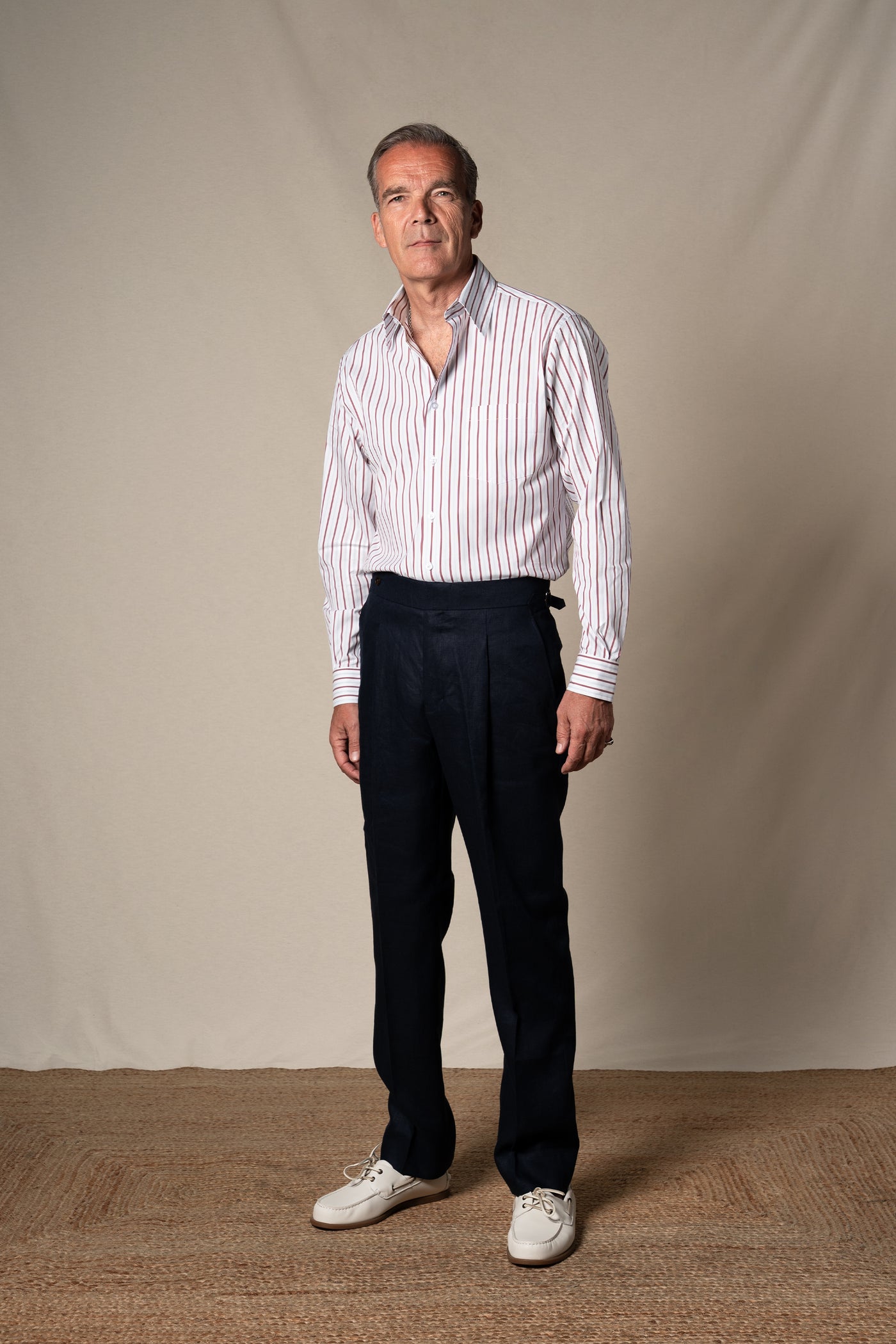 Burgundy Stripes Pocket Casual Shirt