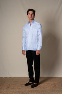 Light Blue Stripes Cotton Guayabera Shirt — look completo BUND, Costa Vice Spring Summer 26