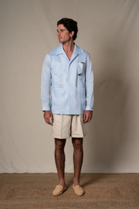 Light Blue Plain Linen Guayabera Shirt — look completo BUND, Costa Vice Spring Summer 26