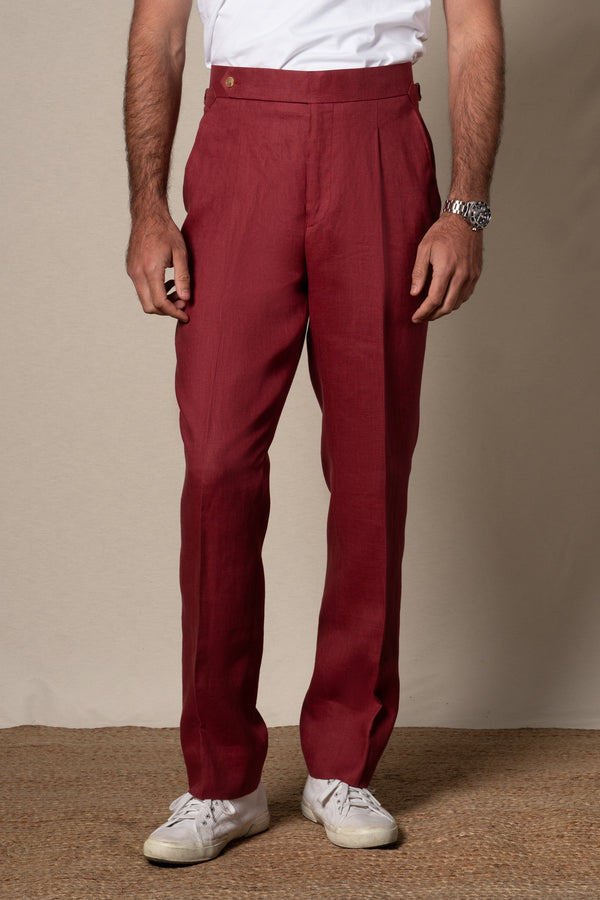 Strawberry Plain Linen Tailoring Pants
