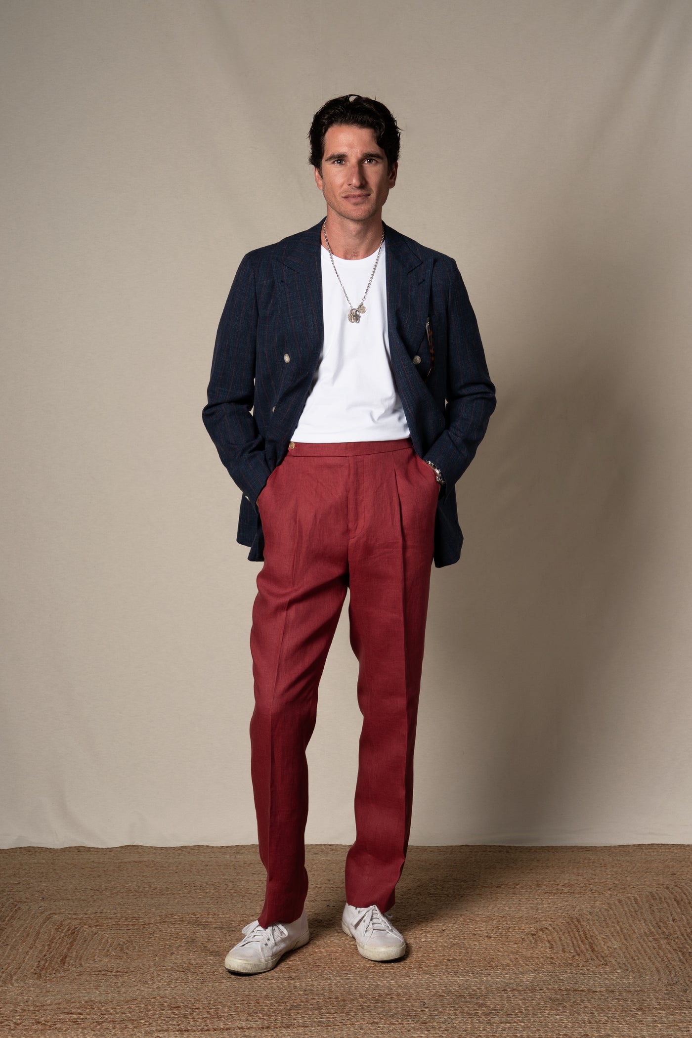 Blue Stripes Tailoring Jacket — detalle del tejido, BUND Costa Vice SS26