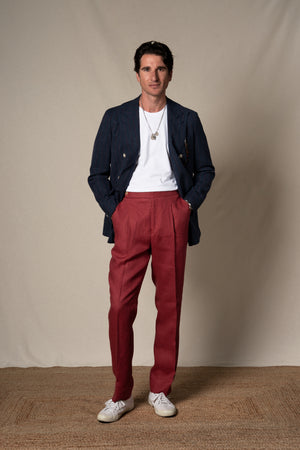 Blue Stripes Tailoring Jacket — detalle del tejido, BUND Costa Vice SS26