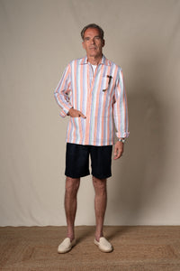 Orange Stripes Linen Overshirt — look completo BUND, Costa Vice Spring Summer 26