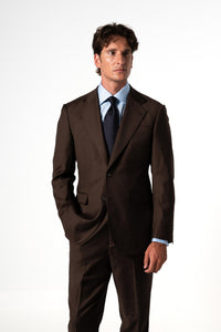 Plain Wool Chocolate Brown Tailoring Jacket