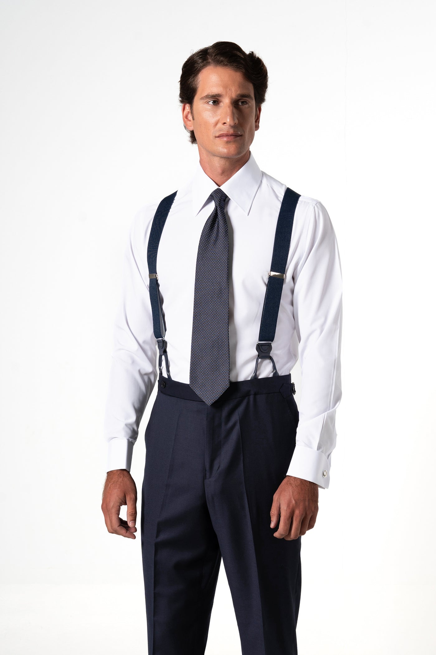 Plain Wool Dark Navy Tailoring Pants