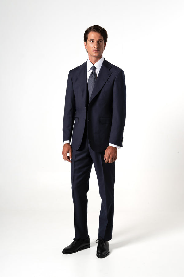 Plain Wool Dark Navy Suit