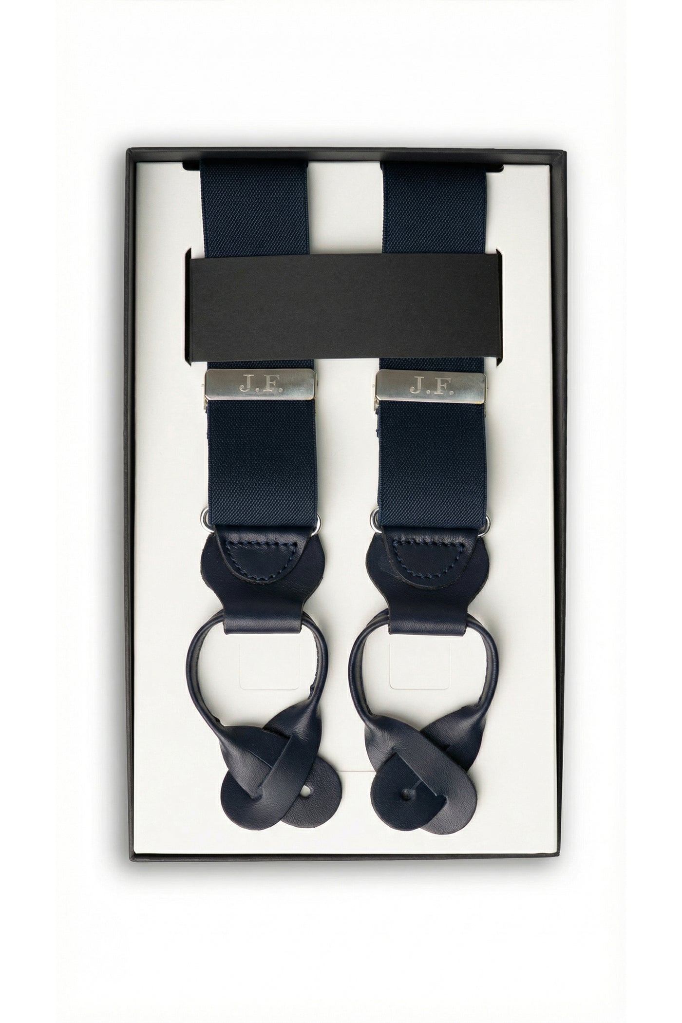 Tirantes Lisos Azul Marino con cuero - BUND