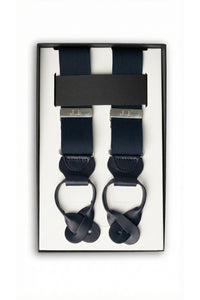 Tirantes Lisos Azul Marino con cuero - BUND