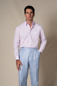 Pink Stripes Sport Cotton Casual Shirt — sastreria a medida BUND, lookbook Costa Vice Spring Summer 26