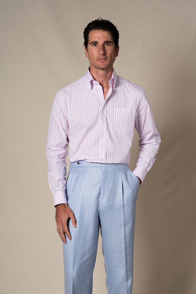 Pink Stripes Sport Cotton Casual Shirt