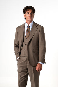 Plain Wool Vison Tailoring Vest Double