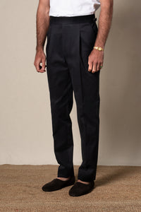 Dark Navy Plain Cotton Tailoring Pants — vista alternativa 4, BUND Costa Vice Spring Summer 26