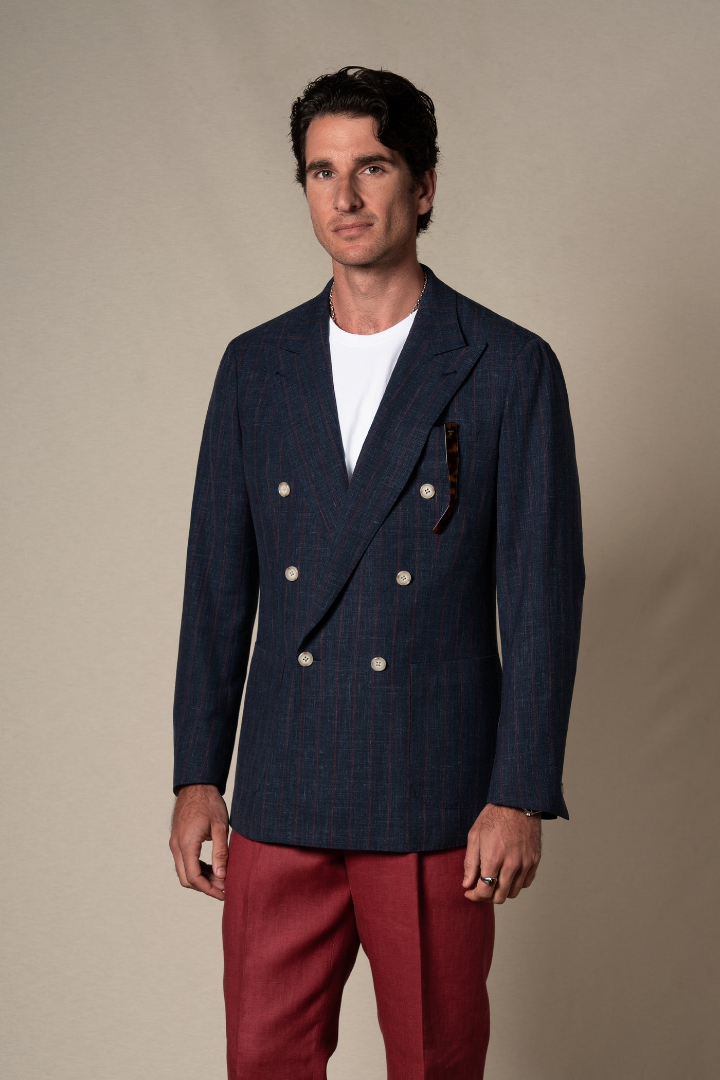 Blue Stripes Tailoring Jacket — sastreria a medida BUND, lookbook Costa Vice Spring Summer 26