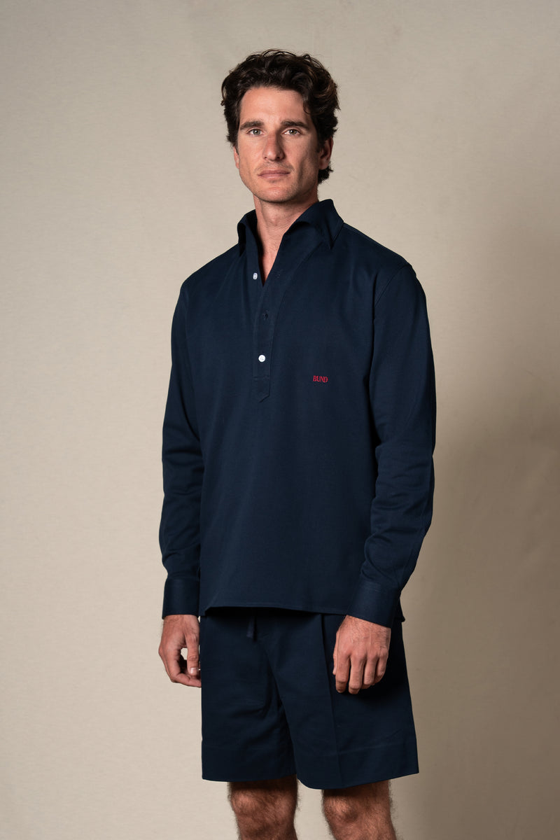 Dark Navy Plain Polo Casual Shirt