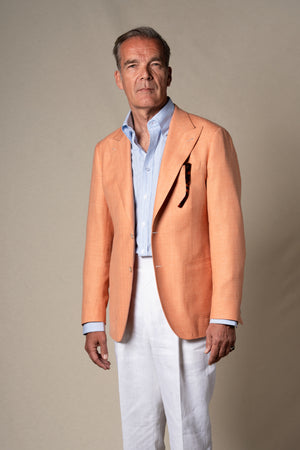 Orange Herringbone Tailoring Jacket — sastreria a medida BUND, lookbook Costa Vice Spring Summer 26
