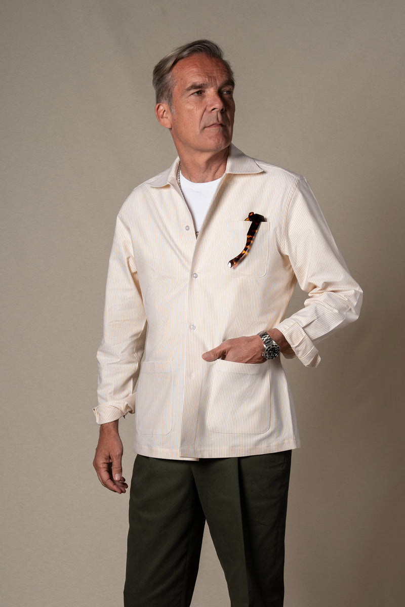 Yellow Oxford Stripes Overshirt