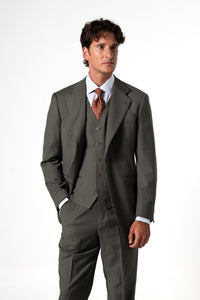 Plain Wool Olive Green Tailoring Vest Single
