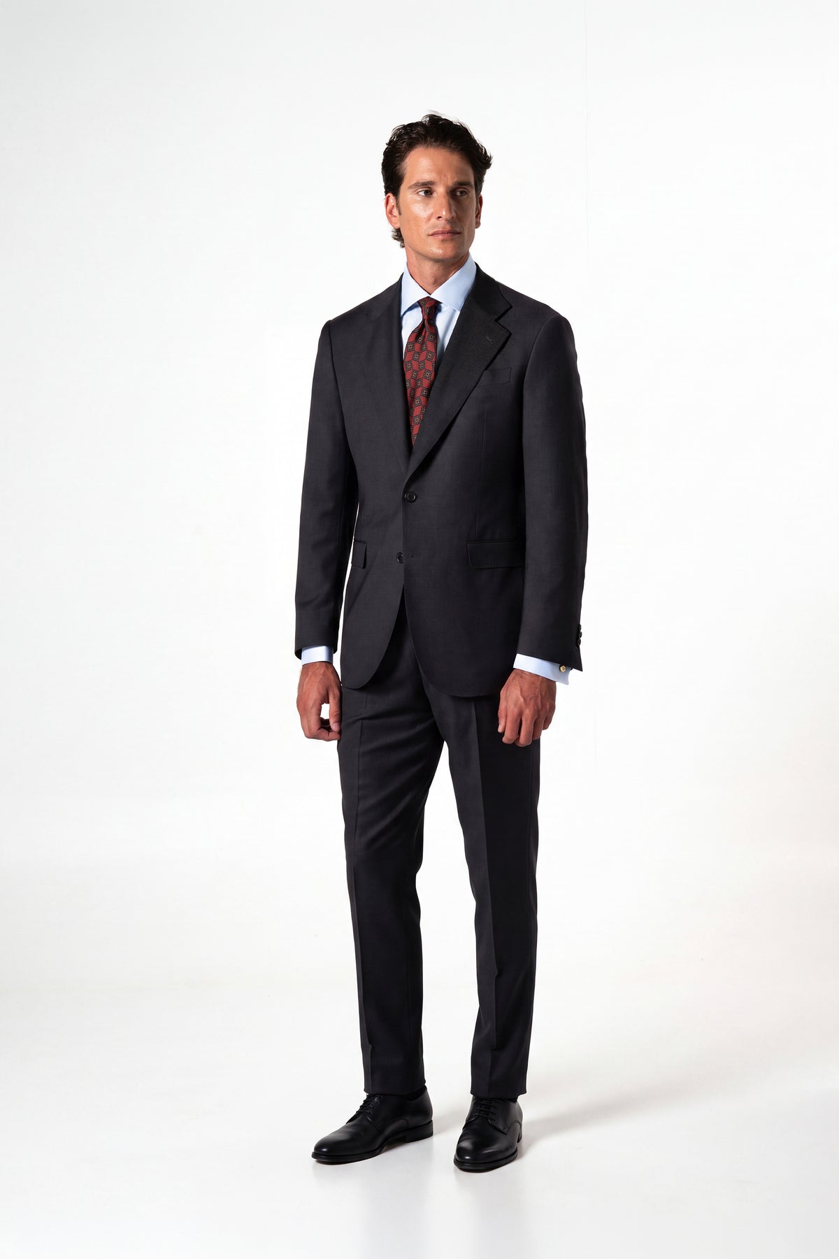 Plain Wool Dark Grey Suit