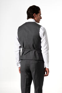 Stripes Wool Stone Grey Tailoring Vest Single