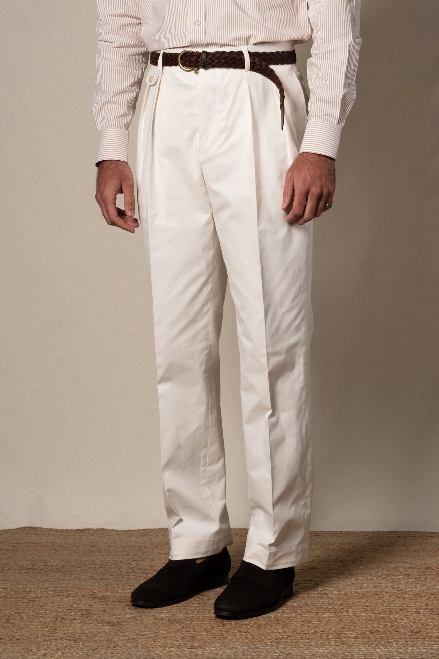 White Plain Cotton Chinos — vista alternativa 2, BUND Costa Vice Spring Summer 26
