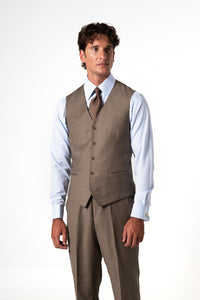 Plain Wool Vison Tailoring Vest Single