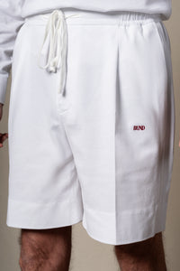 White Plain Cotton Shorts — detalle del tejido, BUND Costa Vice SS26