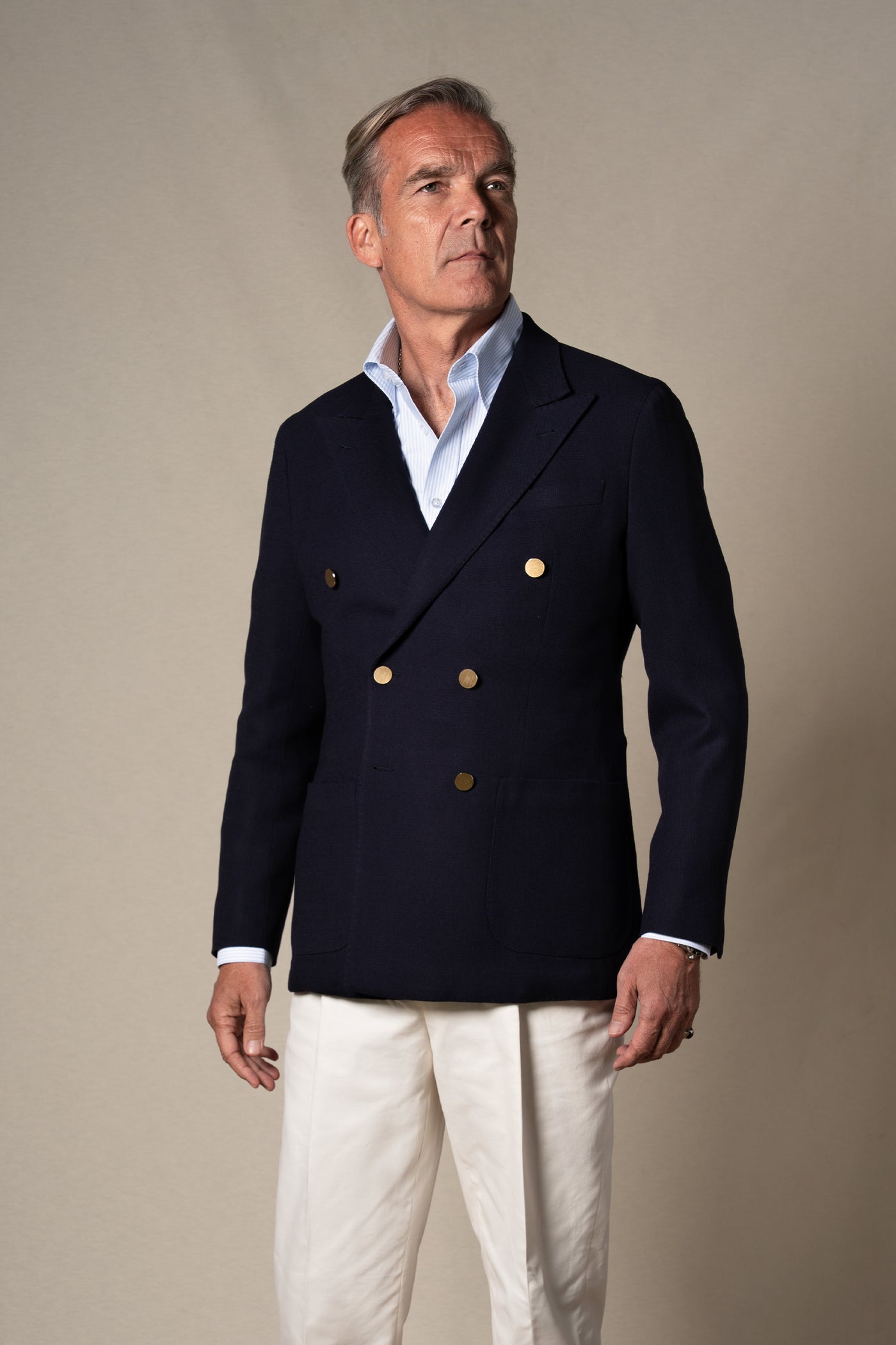 Dark Navy Plain Wool Tailoring Jacket — sastreria a medida BUND, lookbook Costa Vice Spring Summer 26