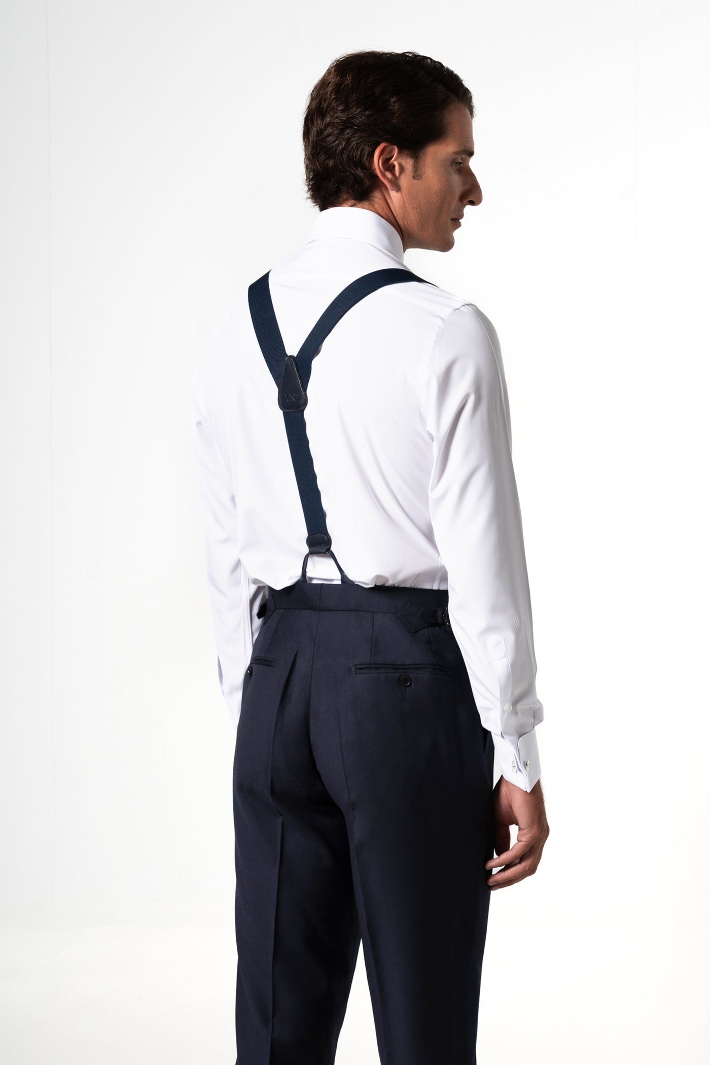 Plain Wool Dark Navy Tailoring Pants