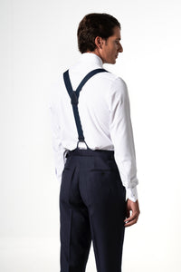 Plain Wool Dark Navy Tailoring Pants