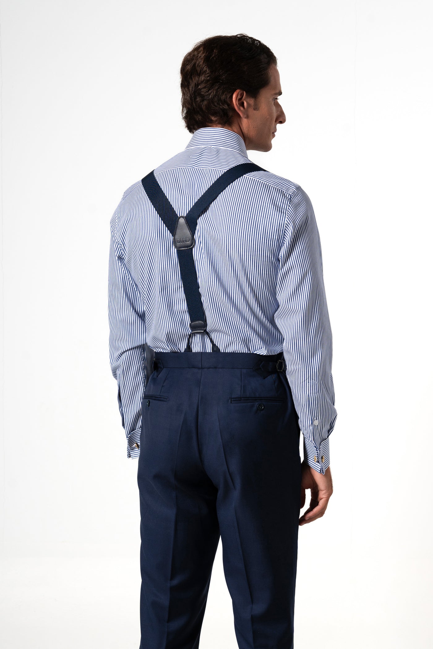 Plain Wool Navy Blue Tailoring Pants