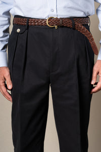 Dark Navy Plain Cotton Chinos — vista alternativa 2, BUND Costa Vice Spring Summer 26