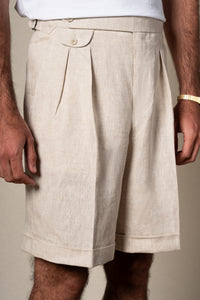 Beige Plain Linen Shorts — vista alternativa 2, BUND Costa Vice Spring Summer 26