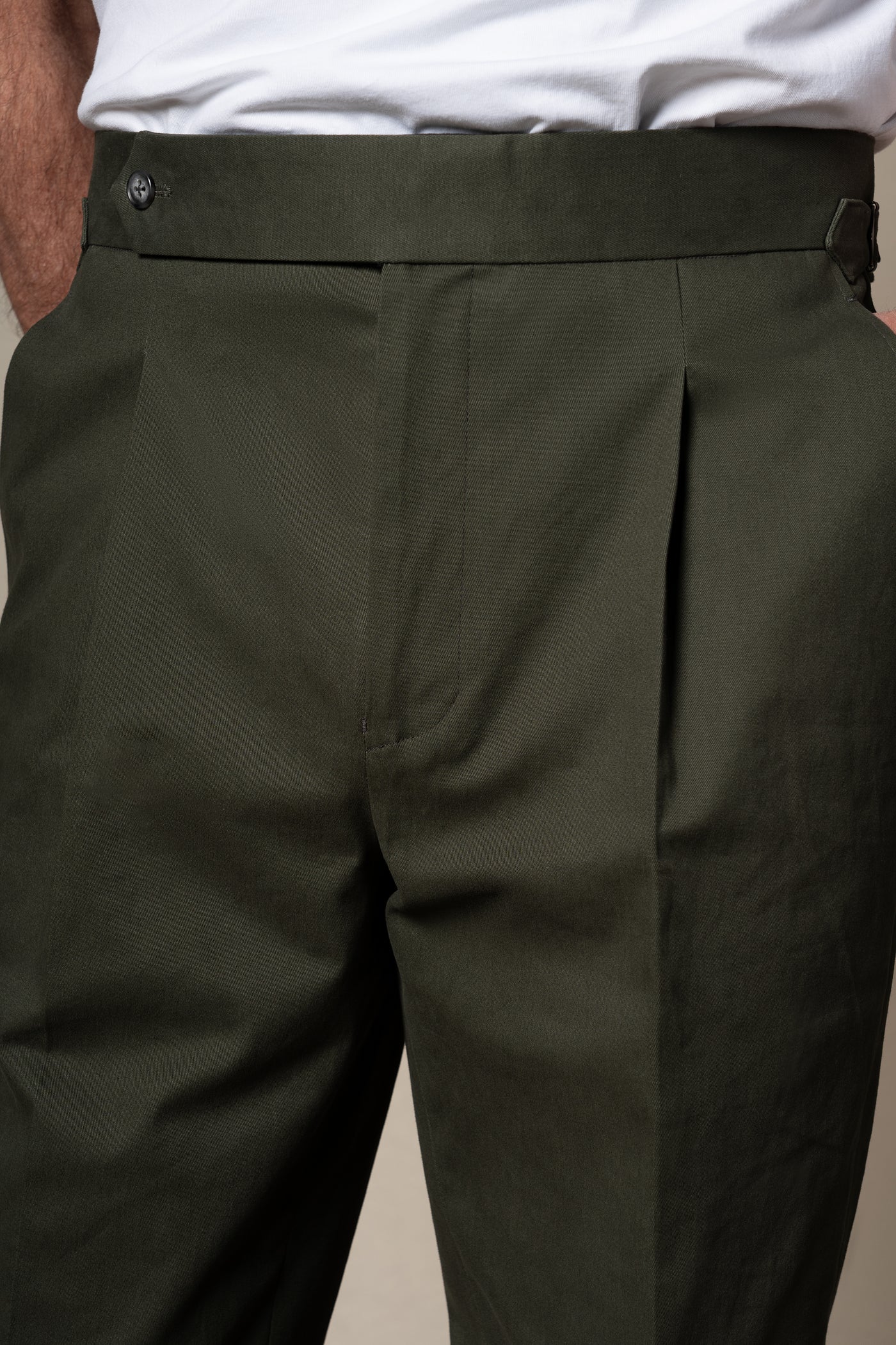 Khaki Plain Cotton Tailoring Pants — vista alternativa 2, BUND Costa Vice Spring Summer 26