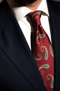 Corbata Amebas Burgundy de seda - BUND