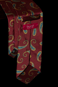 Corbata Amebas Burgundy de seda - BUND