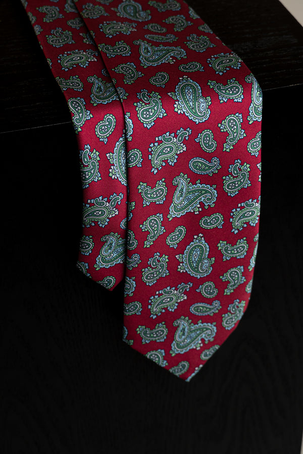 Corbata Amebas Flores Rojo