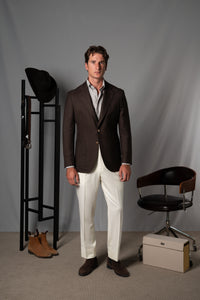 Moulin Chocolate Brown Wool Blazer - Blazer a medida BUND