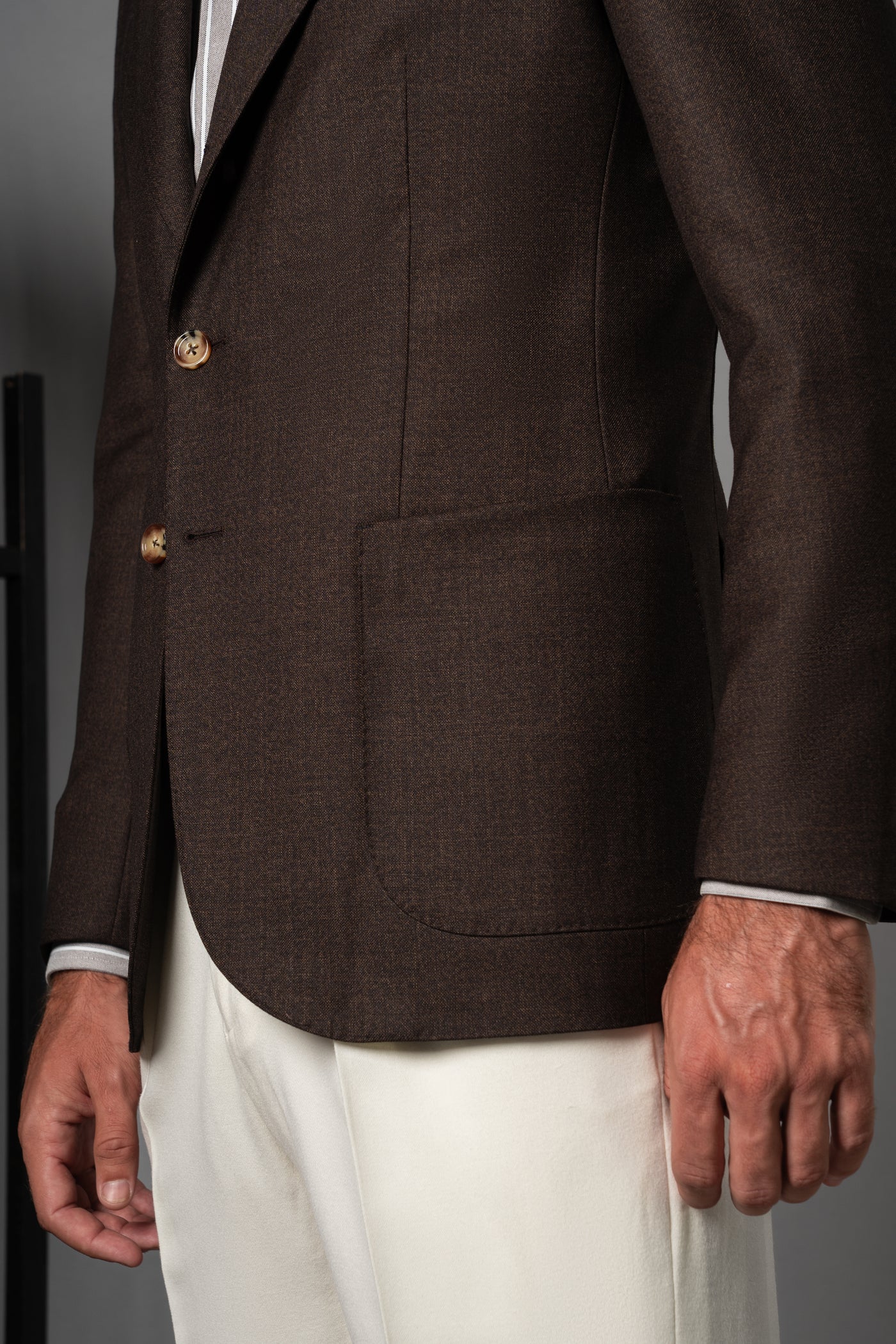 Moulin Chocolate Brown Wool Blazer - Blazer a medida BUND