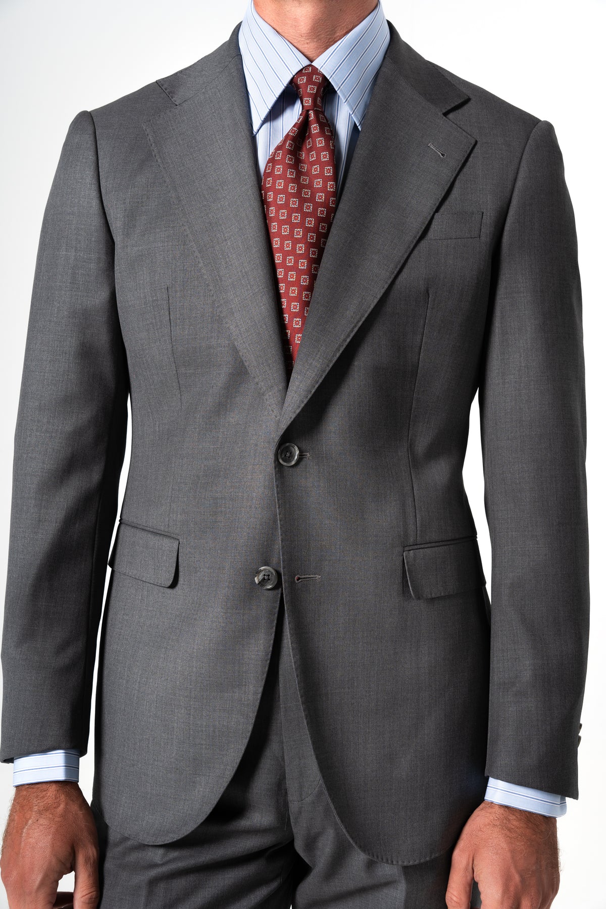 Plain Wool Light Grey Suit