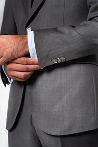 Plain Wool Light Grey Suit