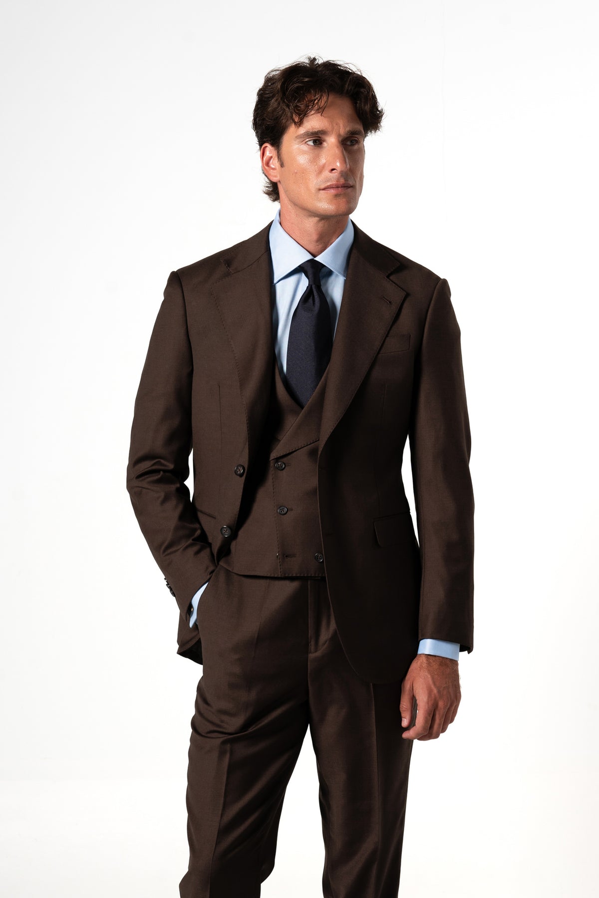 Fil a fil Stone Gray Wool Suit